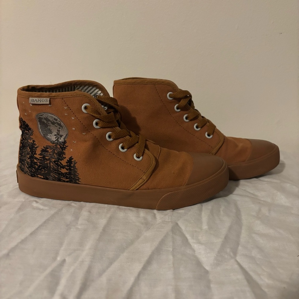 BANGS Shoes Embroidered High Top Sneakers - Canvas - Size 6.5